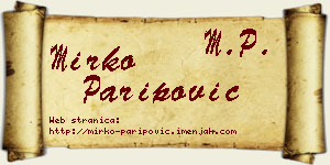 Mirko Paripović vizit kartica
